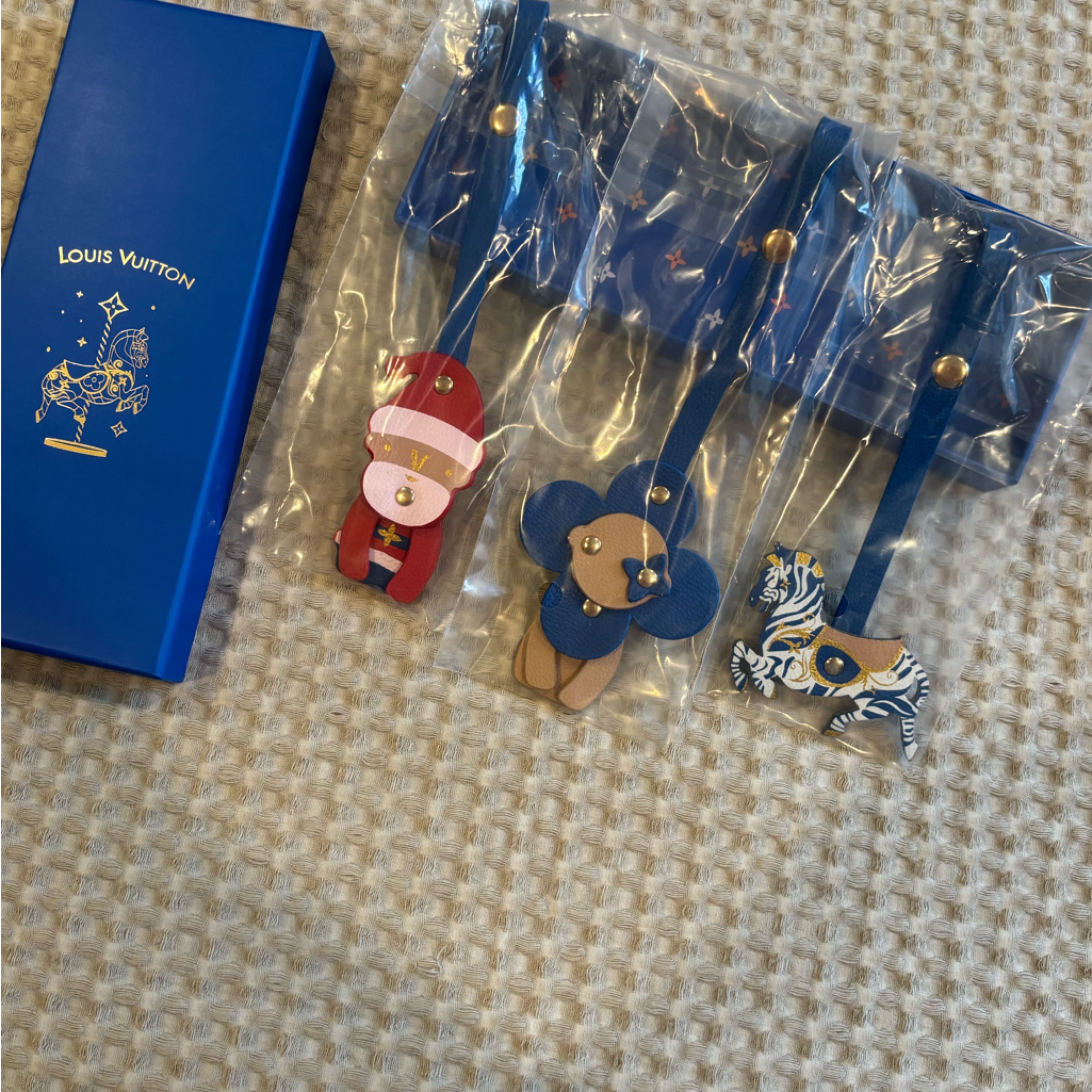 Louis Vuitton Blue Leather Trio 2024 Vip Bag Charms